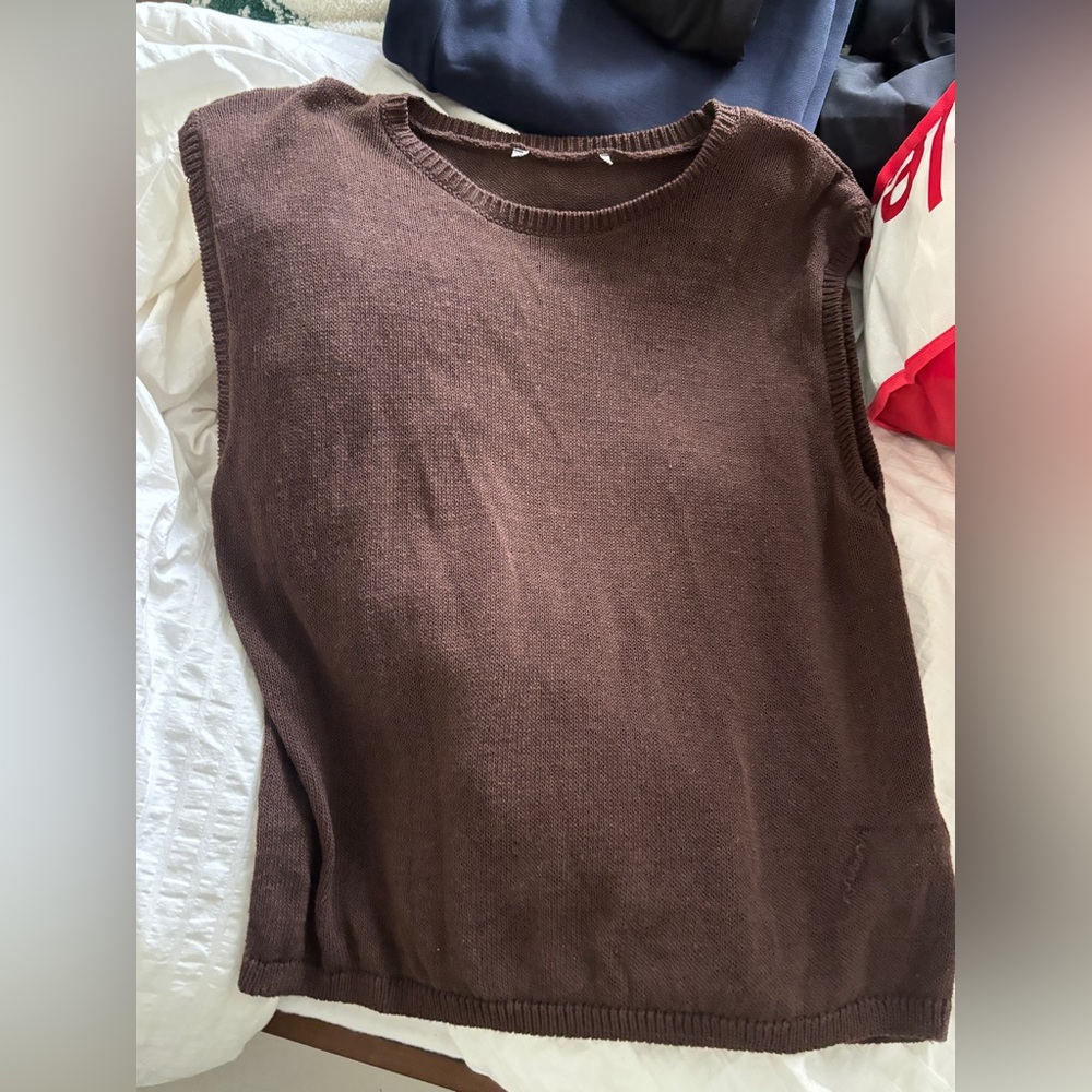 Zara Brown sweater vest top